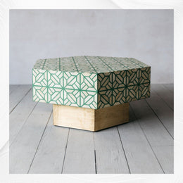Luxury Fauni Bone Inlay Coffee Table Teal Green | Bone Inlay Cocktail Table