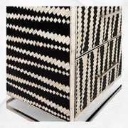 Malawi Bone Inlay 6 Drawer Tallboy Black