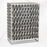 Malawi Bone Inlay 6 Drawer Tallboy Black