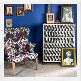 Malawi Bone Inlay 6 Drawer Tallboy Black