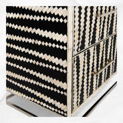 Malawi Bone Inlay Chest of 3 Drawers Black