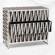 Malawi Bone Inlay Chest of 3 Drawers Black