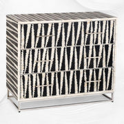 Malawi Bone Inlay Chest of 3 Drawers Black