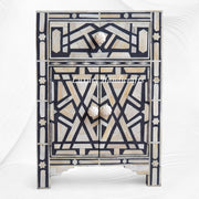 Marrakesh Bone Inlay Bedside Black