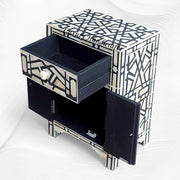 Marrakesh Bone Inlay Bedside Black