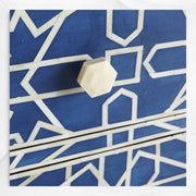 Marrakesh Bone Inlay Chest Of 4 Drawers Dark Blue