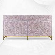 MOP Inlay Scroll Vine Buffet Purple