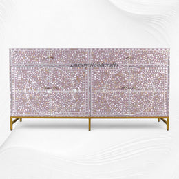 MOP Inlay Scroll Vine Buffet Purple