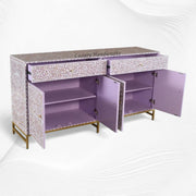 MOP Inlay Scroll Vine Buffet Purple