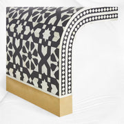 Moroccan Inlay Waterfall Coffee Table Black | Black And White Bone Inlay Coffee Table