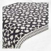 Moroccan Inlay Waterfall Coffee Table Black | Black And White Bone Inlay Coffee Table