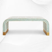 Moroccan Inlay Waterfall Coffee Table Green | Bone Inlay Coffee Tables