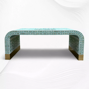 Artisan handmade Moroccan MOP inlay waterfall coffee table