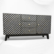 Mother of Pearl Inlay Fish Scale Cabinet Black