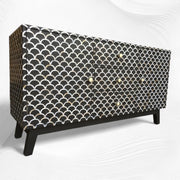Mother of Pearl Inlay Fish Scale Cabinet Black