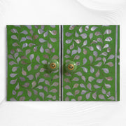 Mother of Pearl Inlay Armoire Floral Green 3