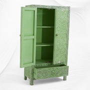 Mother of Pearl Inlay Armoire Floral Green 2