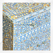 Mother Of Pearl Inlay Floral Sideboard Light Blue Ready