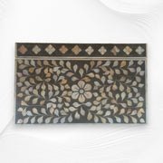 Mother of Pearl Inlay Jewelry Box Dark Grey