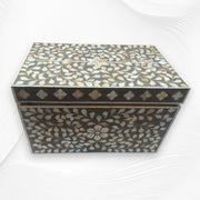 Mother of Pearl Inlay Jewelry Box Dark Grey