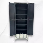 Nola Full Bone Inlay Almirah Black