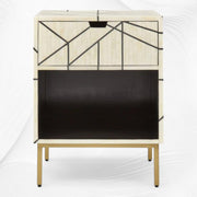 Nola Full Bone Inlay Bedside 1 Drawer