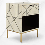 Nola Full Bone Inlay Bedside 1 Drawer