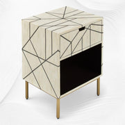 Nola Full Bone Inlay Bedside 1 Drawer