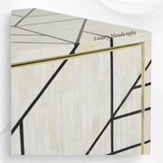 Nola Full Bone Inlay Cabinet Metal Legs Black