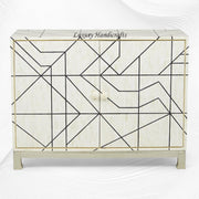 Nola Full Bone Inlay Cabinet Metal Legs Black