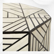 Nola Geometric Bone Inlay Side Table Black