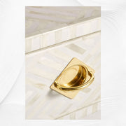 Optical Bone Inlay 1 Drawer Bedside White