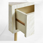 Optical Bone Inlay 1 Drawer Bedside White