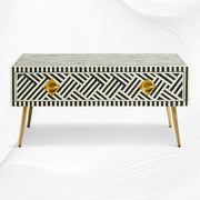 Optical Inlay Coffee Table Black 1