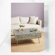 Optical Inlay Coffee Table Black 6