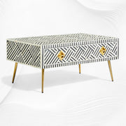 Optical Inlay Coffee Table Black 2