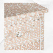 Pale Pink Mother Of Pearl Inlay Chest Of 7 Drawers