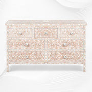 Pale Pink Mother Of Pearl Inlay Chest Of 7 Drawers