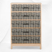 Pattern Bone Inlay 5 Drawer Chest Black