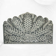 Peacock Mother of Pearl Inlay Bed Dark Grey
