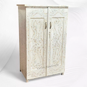 Petra Mother of Pearl Inlay Wardrobe White