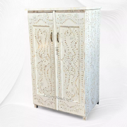 Petra Mother of Pearl Inlay Wardrobe White
