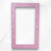 Pink Mother Of Pearl Inlay Mirror Floral