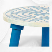 Polka Dot Bone Inlay Side Table Blue