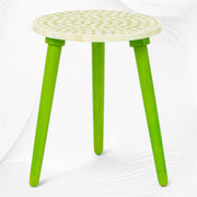 Polka Dot Bone Inlay Side Table Lime Green