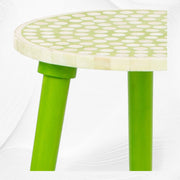 Polka Dot Bone Inlay Side Table Lime Green