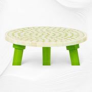 Polka Dot Bone Inlay Side Table Lime Green