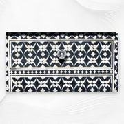 Quote Bone Inlay Bedside 1 Drawer 1 Door Black