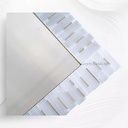 Rectangular Brass Inlay Selenite Mirror