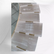 Round Brass Inlay Selenite Mirror